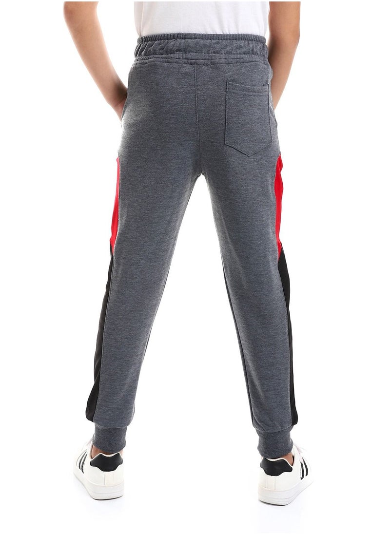 Caesar - Boys Elastic Waist Sweatpants With Coloured Tape - Image 1