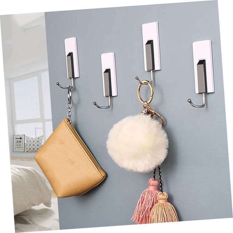 Jojofuny 4pcs Strong Adhesive Wall Hooks Decorative Key Mount - Image 5