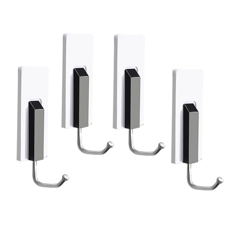 Jojofuny 4pcs Strong Adhesive Wall Hooks Decorative Key Mount - Image 2