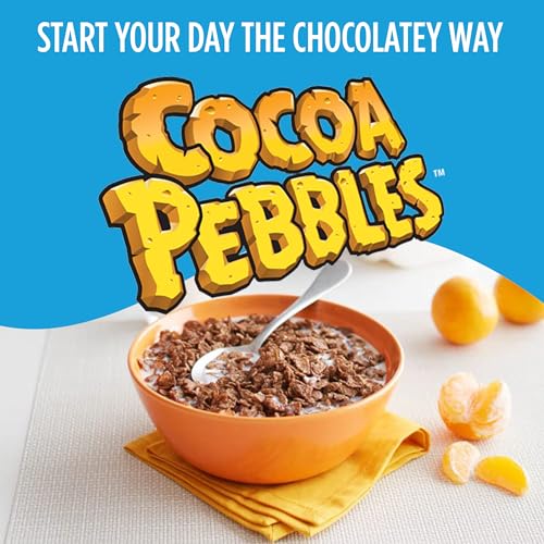 Cocoa PEBBLES Cereal, Chocolatey Kids Crunch, Gluten Free Sweetened Rice Crunch, 19.5 oz Family Size Cereal Box - Image 3