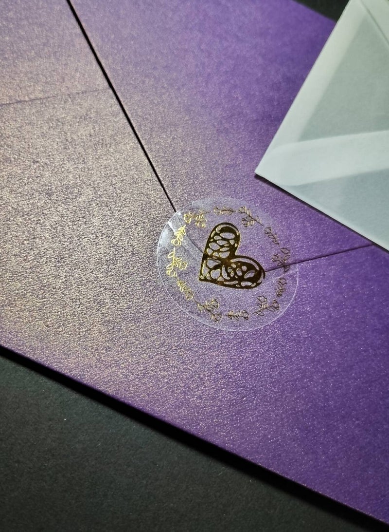 BenQuand Thank You Stickers  200 PCS  Transparent Gold Glitter Foil Seal Stickers 1.5 Inch Thank You Labels for Business - Image 2