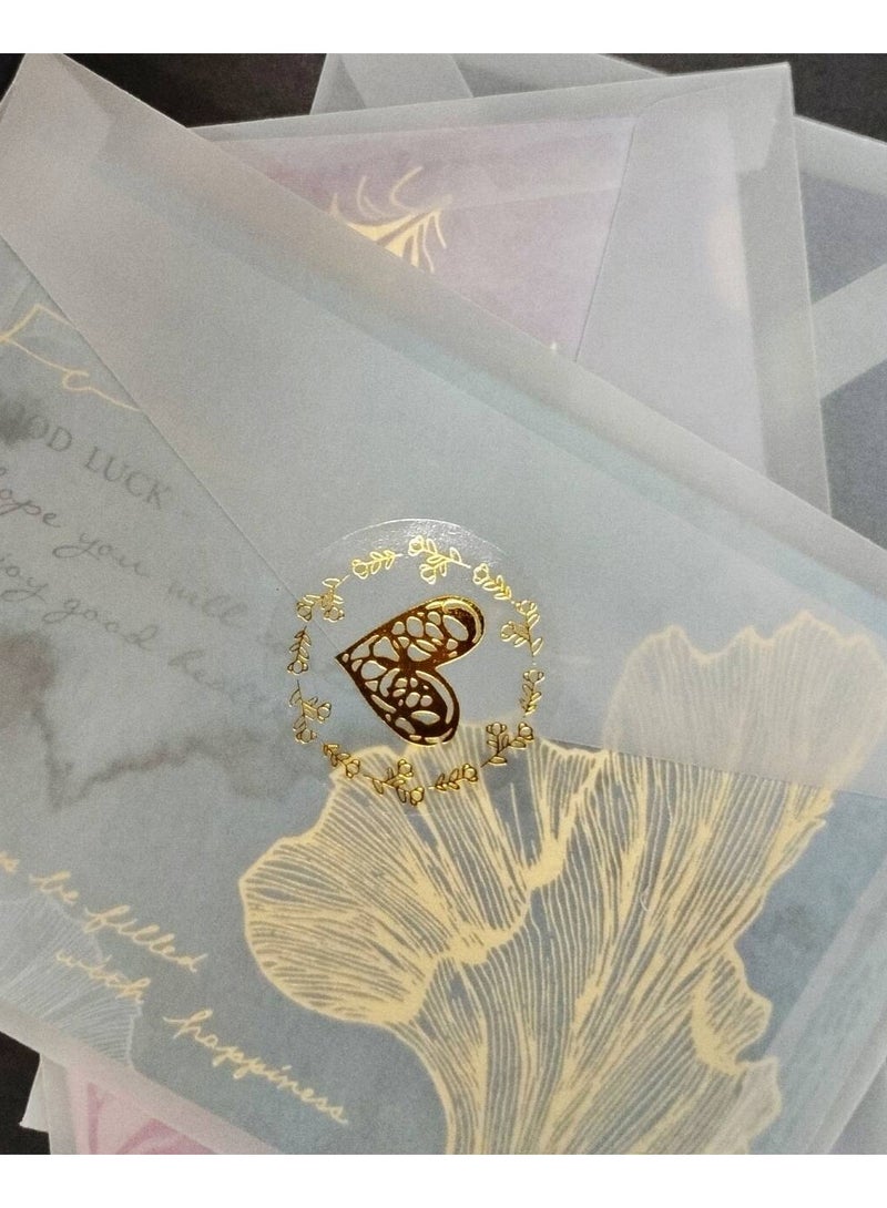 BenQuand Thank You Stickers  200 PCS  Transparent Gold Glitter Foil Seal Stickers 1.5 Inch Thank You Labels for Business - Image 3
