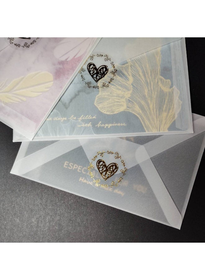 BenQuand Thank You Stickers  200 PCS  Transparent Gold Glitter Foil Seal Stickers 1.5 Inch Thank You Labels for Business - Image 4