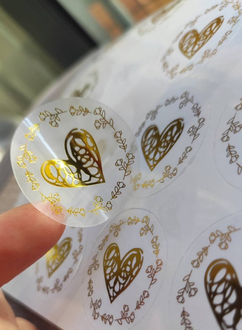 BenQuand Thank You Stickers  200 PCS  Transparent Gold Glitter Foil Seal Stickers 1.5 Inch Thank You Labels for Business - Image 5