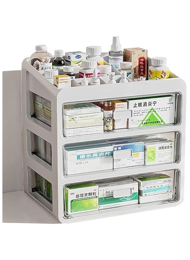 Generic Drawer-Type Plastic Storage Box Organizer/Medicine Box-Multifunctional Storage Container,Family Medicine Box Organizer,Organize Medications,Cosmetics,Office Items,Etc, Easy Access(Tiny/skinnier size  - Image 1