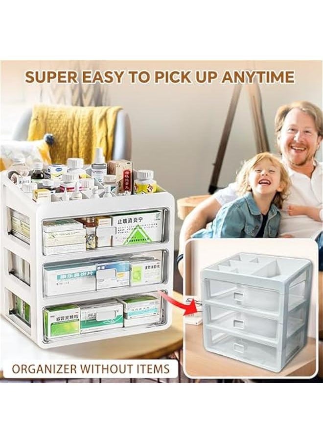 Generic Drawer-Type Plastic Storage Box Organizer/Medicine Box-Multifunctional Storage Container,Family Medicine Box Organizer,Organize Medications,Cosmetics,Office Items,Etc, Easy Access(Tiny/skinnier size  - Image 2