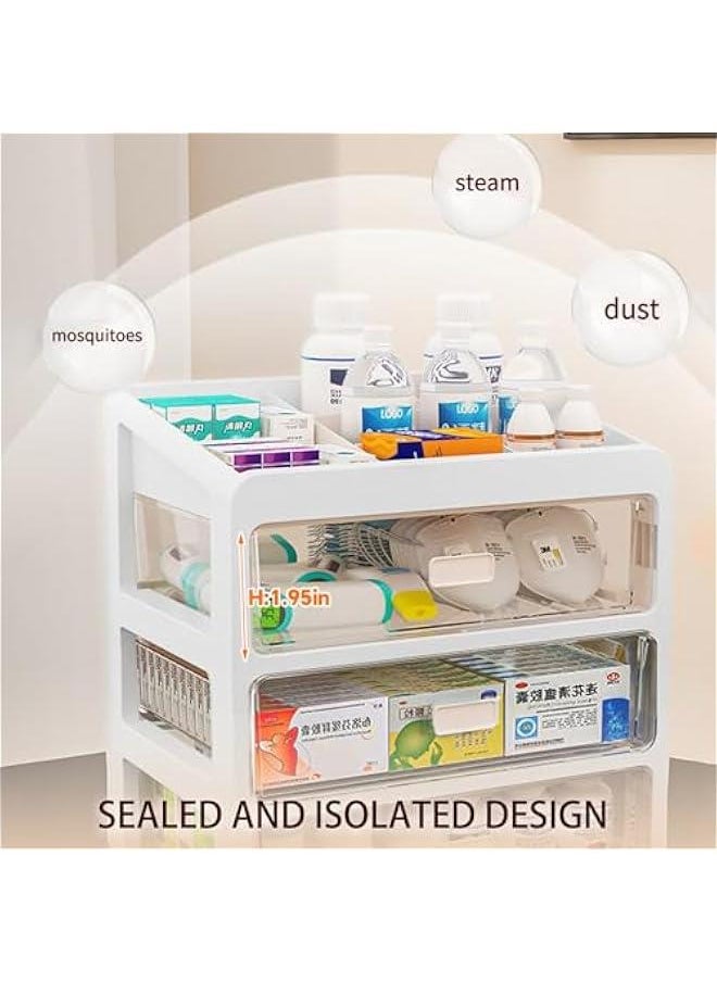 Generic Drawer-Type Plastic Storage Box Organizer/Medicine Box-Multifunctional Storage Container,Family Medicine Box Organizer,Organize Medications,Cosmetics,Office Items,Etc, Easy Access(Tiny/skinnier size  - Image 4