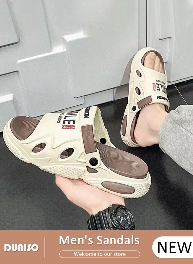 DUNISO Fashion Summer Sneaker Men Slippers, Casual Beach Shoes, Unisex Platform Shoes, Thick Bottom Platform Cloud Slides, Outdoor Non-Slip Casual Beach Sandals(Size 42-43)  - Image 1