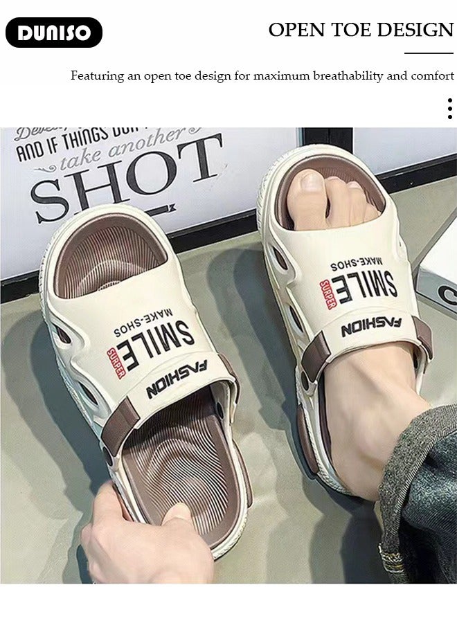 DUNISO Fashion Summer Sneaker Men Slippers, Casual Beach Shoes, Unisex Platform Shoes, Thick Bottom Platform Cloud Slides, Outdoor Non-Slip Casual Beach Sandals(Size 42-43)  - Image 2