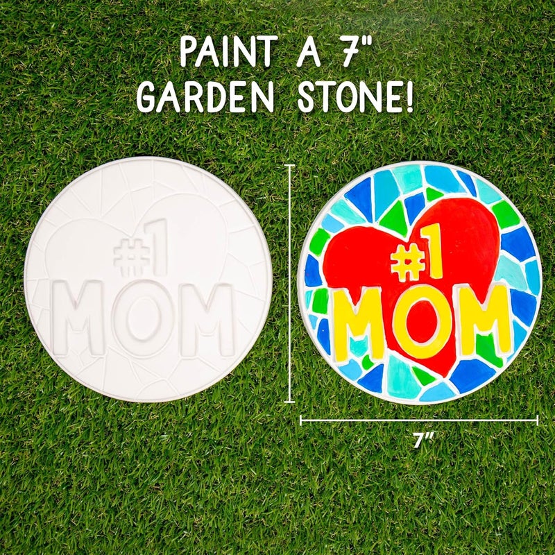 Creative Roots Paint Your Own #1 MOM Stepping Stone, Craft Kits for Kids, Ceramics to Paint, Ages 6+ - Image 5