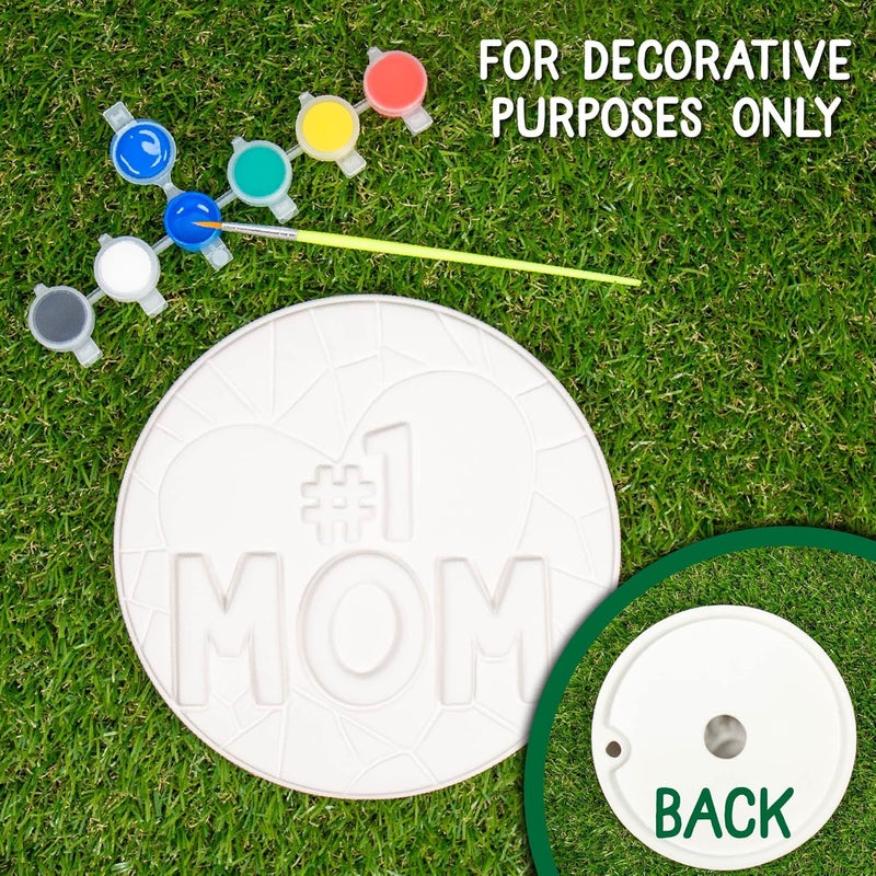 Creative Roots Paint Your Own #1 MOM Stepping Stone, Craft Kits for Kids, Ceramics to Paint, Ages 6+ - Image 3