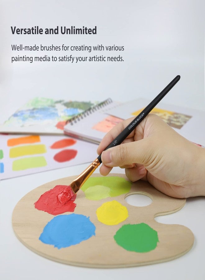 COLOUR BLOCK 12PC Acrylic Paint Brushes Set with Leather Case, Mixed Media Brush Set, Watercolor, Fabric Paint, Rock Painting Art Supplies in Easy Storage, Professional Painting Kit for Kids, Adults - Image 4
