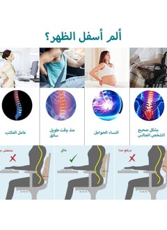 Hihonor وسادة دعم قطني لكرسي المكتب، دعم قطني، وسادة أسفل الظهر للسيارة، مسند ظهر مريح من إسفنج الذاكرة لتقويم العظام مع غطاء شبكي ثلاثي الأبعاد قابل للتنفس وحزام قابل للتعديل لتخفيف آلام الظهر  - Image 2
