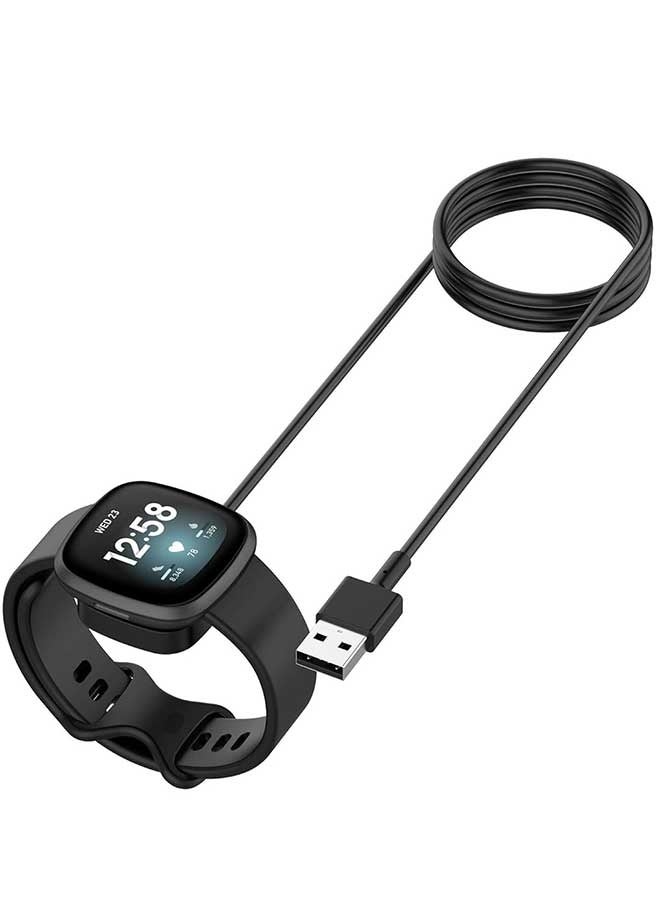 Tersely 1M/3.3ft Long Charger Cable Clip for Fitbit Versa 4/3, Sense 2/1, 100cm Charging Cord for Fitbit Versa4/3,Sense 2/1 Smartwatch - Image 4