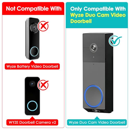 Annkoifu Anti-Theft Video Doorbell Mount for Wyze Duo Cam Doorbell Only, No-Drill Doorbell Camera Mount for Wyze DoorBell Camera, Apartment Door Camera Mount for Home Rentals Room - Image 2