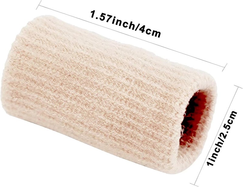 sevensun Finger Sleeves , Thumb Splint Brace For Finger Support, Breathable Elastic Finger tape, Compression pression Protector For Reliving Pain, Triggger Finger, Compression Aid For Sports, 10PCS (Beige) - Image 2