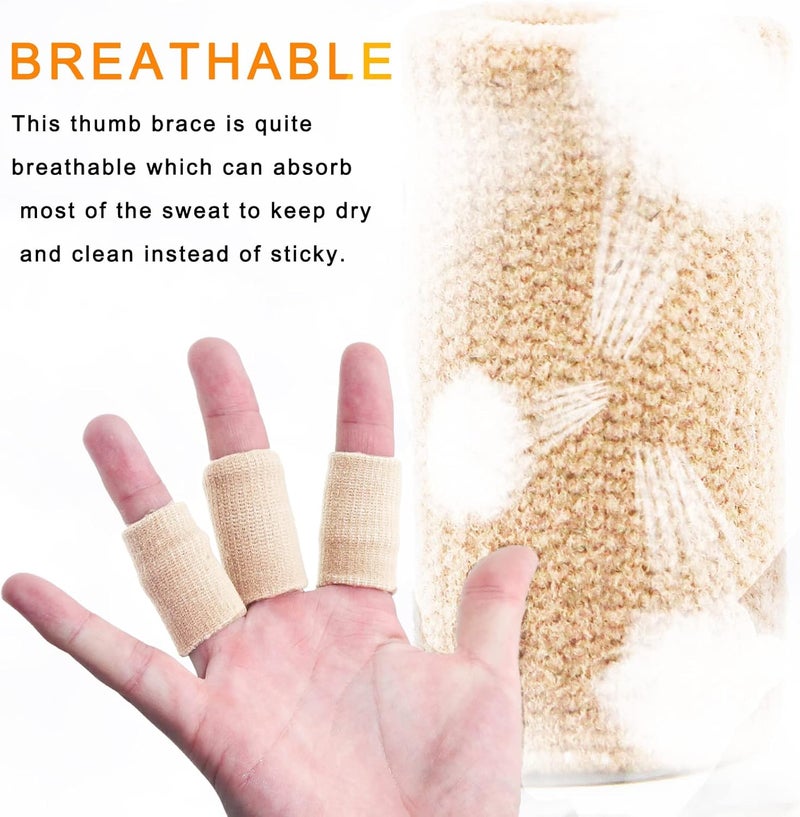 sevensun Finger Sleeves , Thumb Splint Brace For Finger Support, Breathable Elastic Finger tape, Compression pression Protector For Reliving Pain, Triggger Finger, Compression Aid For Sports, 10PCS (Beige) - Image 3