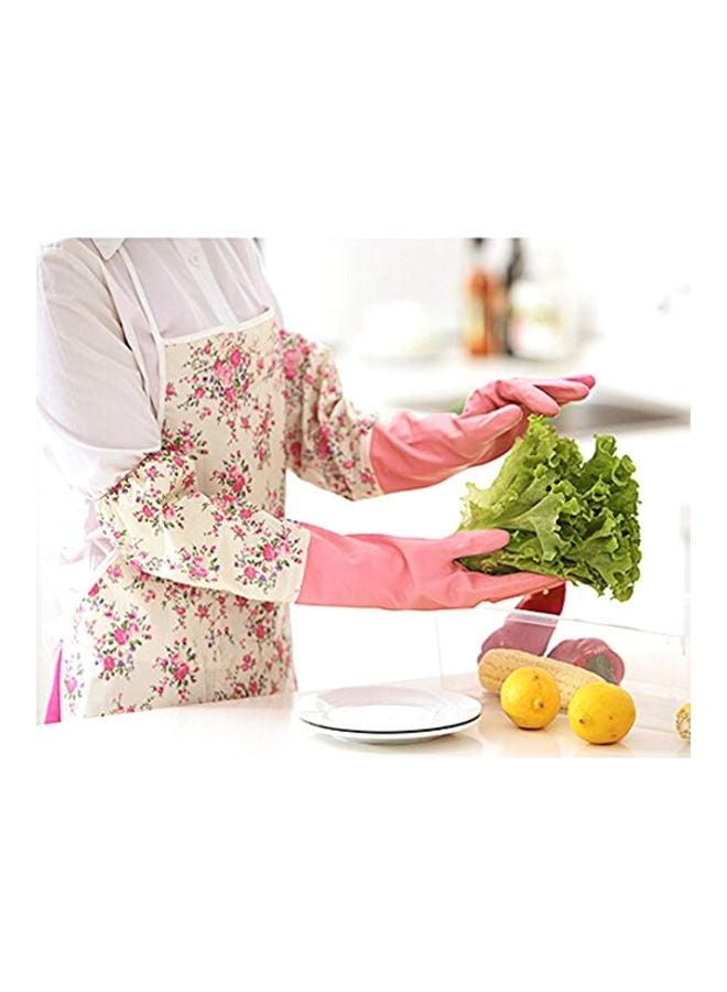 NIBEMINENT Pair Of 2 Dishwashing Gloves Green/Pink  - Image 3