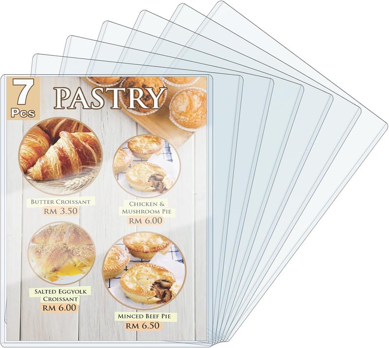 ELEMGULY Rigid Print Protectors, 7 Pack 8.5 x 11'' Plastic Rigid Paper Page Protectors, Clear Page Sheet Protectors, Hard Paper Page Sleeves for Document, Paper, Picture, Photo - Image 1