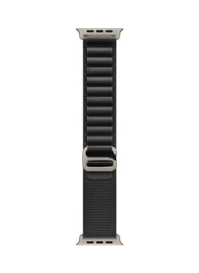 NIBEMINENT - Apple Watch Alpine Loop Band 49mm/45mm/44mm Nylon Woven Sport Strap Compatible with iWatch Series 8/Ultra/7/SE/6/5/4/3/2/1 Black - Image 1