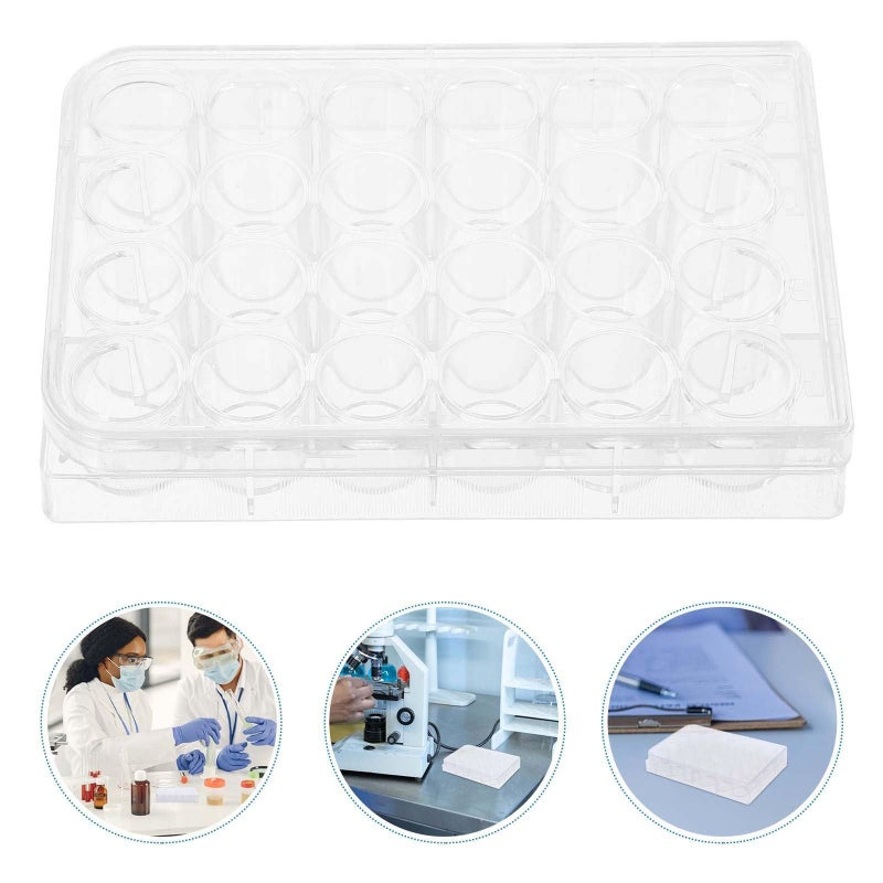 24 Well Cell Culture Plate 2 Pack With Lid Deep and Shallow Well Tissue Culture Tray - Image 4