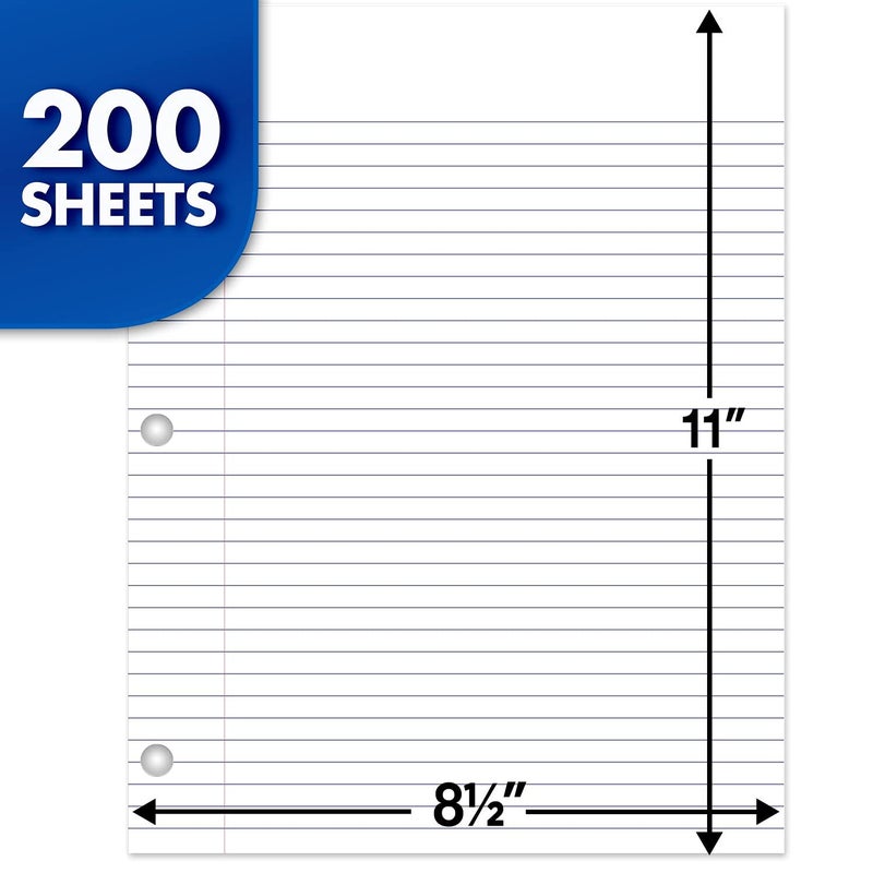 Mead Economical Filler Paper, College Ruled, 11 x 8-1/2, 200 Sheets - Image 2