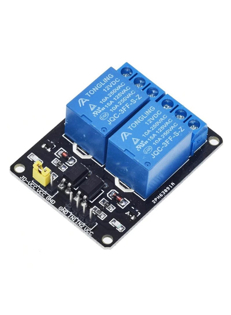Tongling 12V 2-Channel Relay Module – Arduino-Compatible