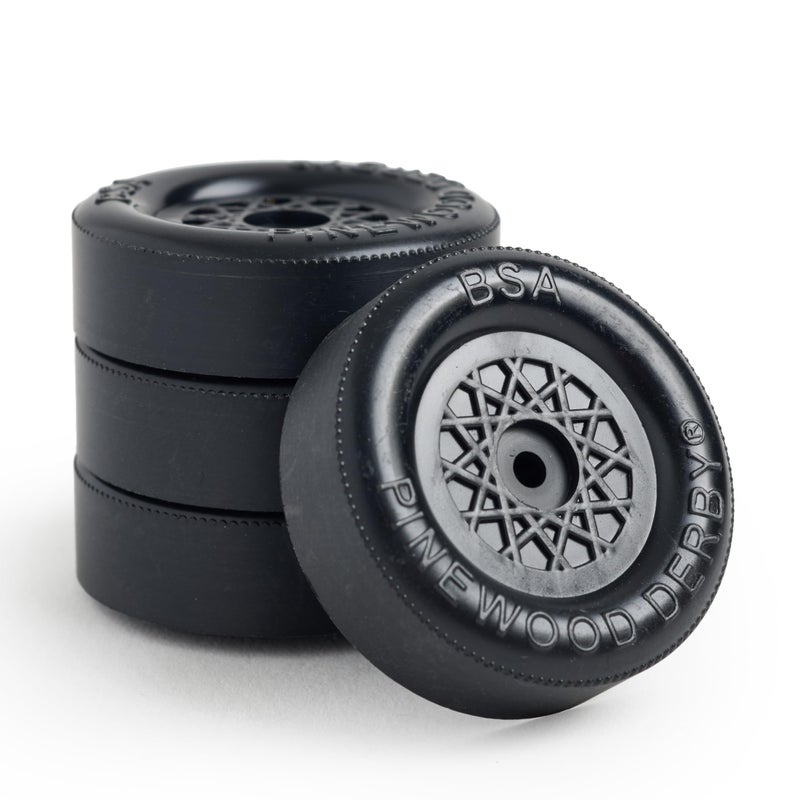 Pinewood Pro BSA Speed Wheels | Lightly Lathed by Pinewood Pro | Set of 4 | For use on pine derby cars | Faster starts and higher speeds | Derby rule compliant | Track tested - Image 2