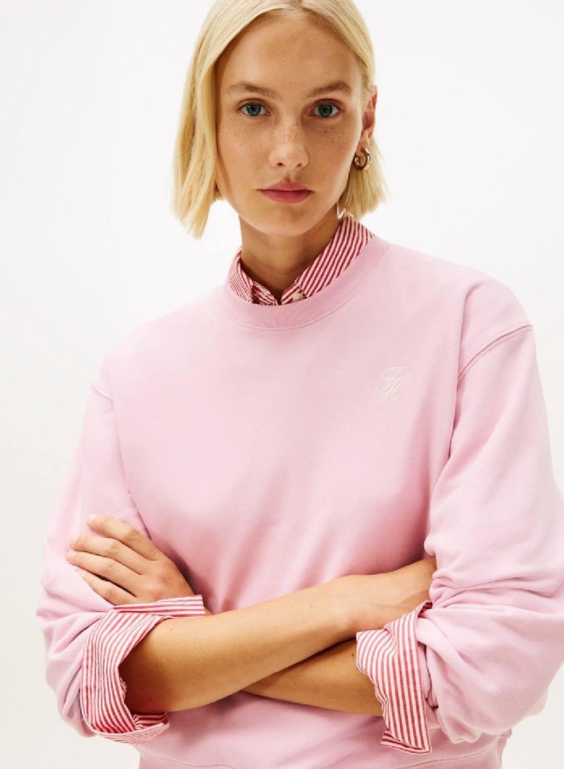 TOMMY HILFIGER Logo Embroidery Terry Sweatshirt - Image 5