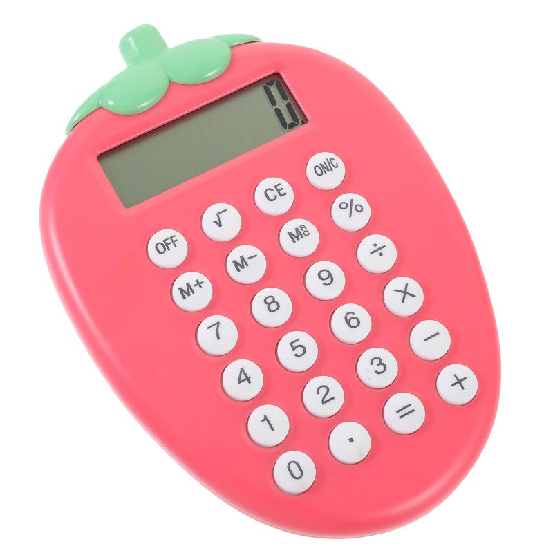 Solar Powered Pocket Calculator Strawberry Design Lightweight Portable For Students Office School Home Use - Image 2