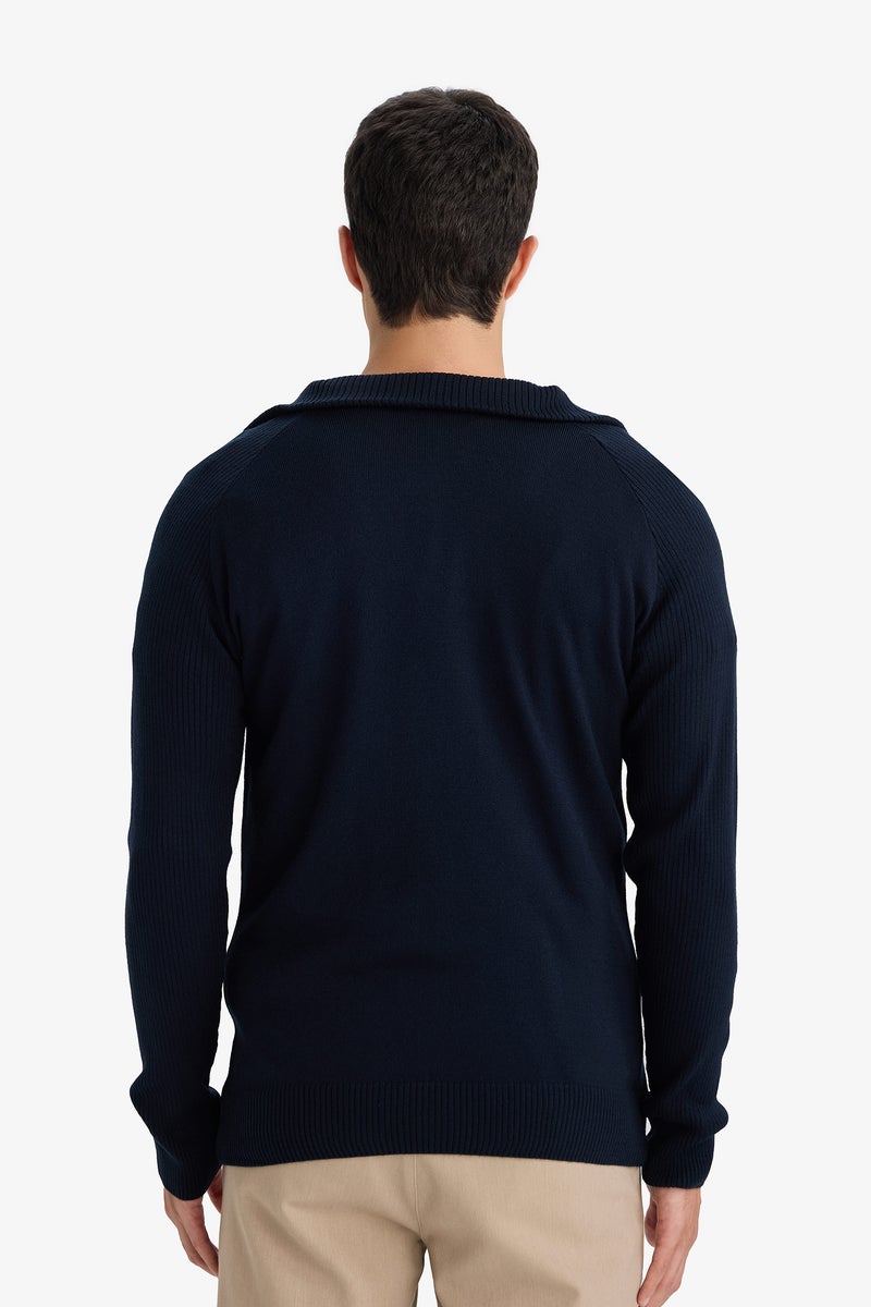 DeFacto Blue Man Standard Fit Turtleneck Knitwear Pullover Casual - Image 5