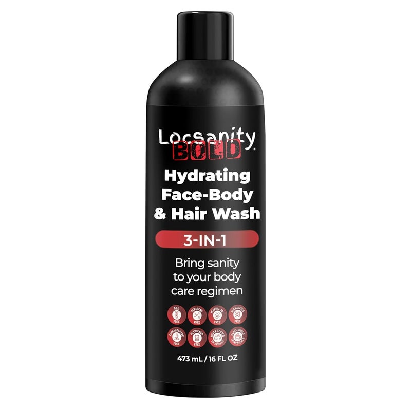Locsanity BOLD 3in1 Mens Hydrating Face Body and Hair Wash