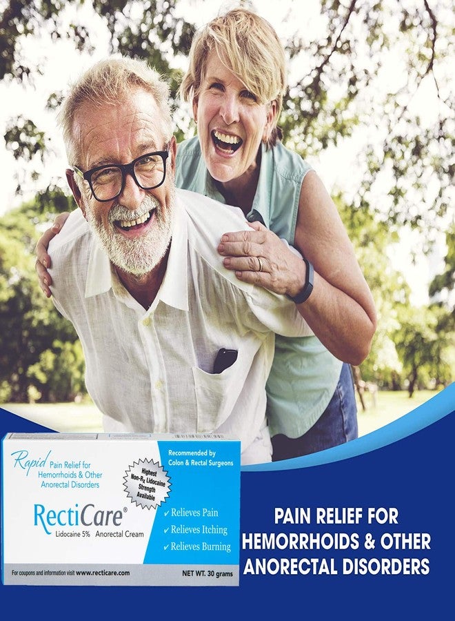 RectiCare Anorectal Lidocaine 5% Cream: Topical Numbing Cream for Treatment of Hemorrhoids & Other Anorectal Disorders - 30g Tube - Image 5