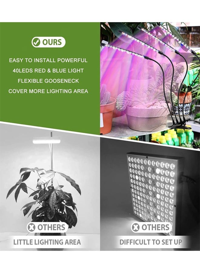 DUNISO Grow Light with Stand, Grow Lights for Indoor Plants with Red Blue Spectrum, LED Grow Light, 3 Modes & 10-Level Dimmable, 3/9/12H Timer, Adjustable Gooseneck, Suitable for Various Plants Growth  - Image 3