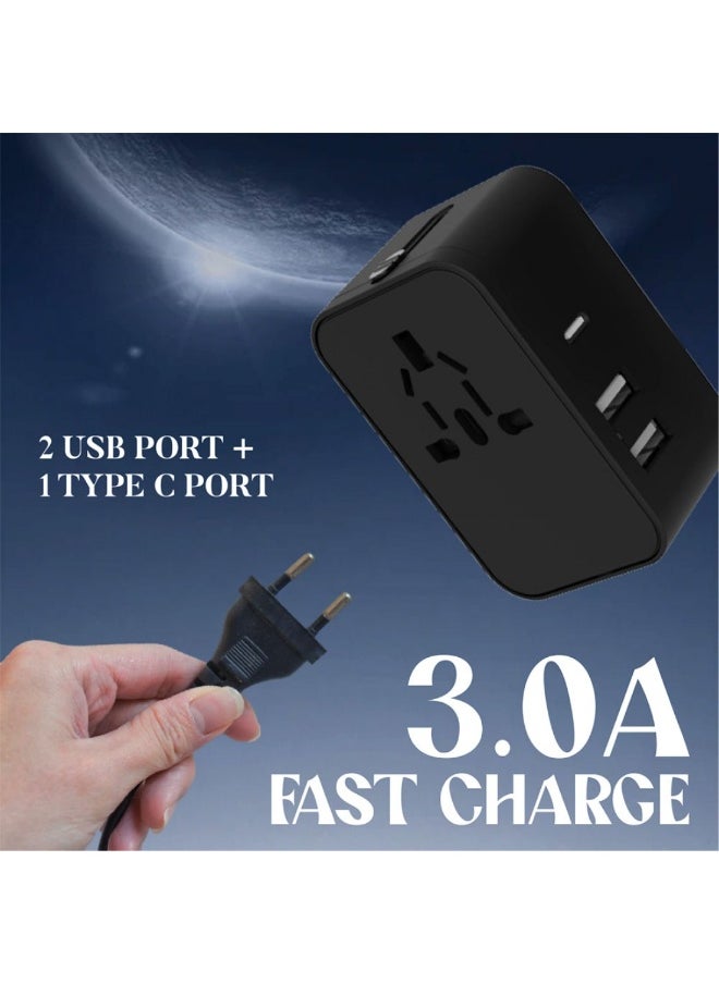 Chabeia Fast Charging Universal Travel Adapter, PD20W International Charger with 2 USB Ports & Type-C Adaptor, Worldwide Wall Charger for iPhone,Laptop, USA/UK/EU/AUS  - Image 4