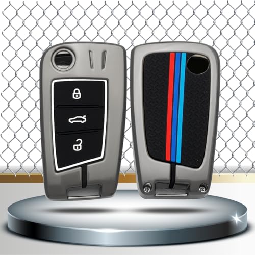 KEYCEPT Metal Alloy Key Cover for Skoda and Volkswagen - Kushaq | Octavia | Kodiaq | Superb | Slavia | Passat | Taigun | Tiguan | Virtus | T ROC 3 Button flip Key with Keychain (Long Keychain). - Image 5