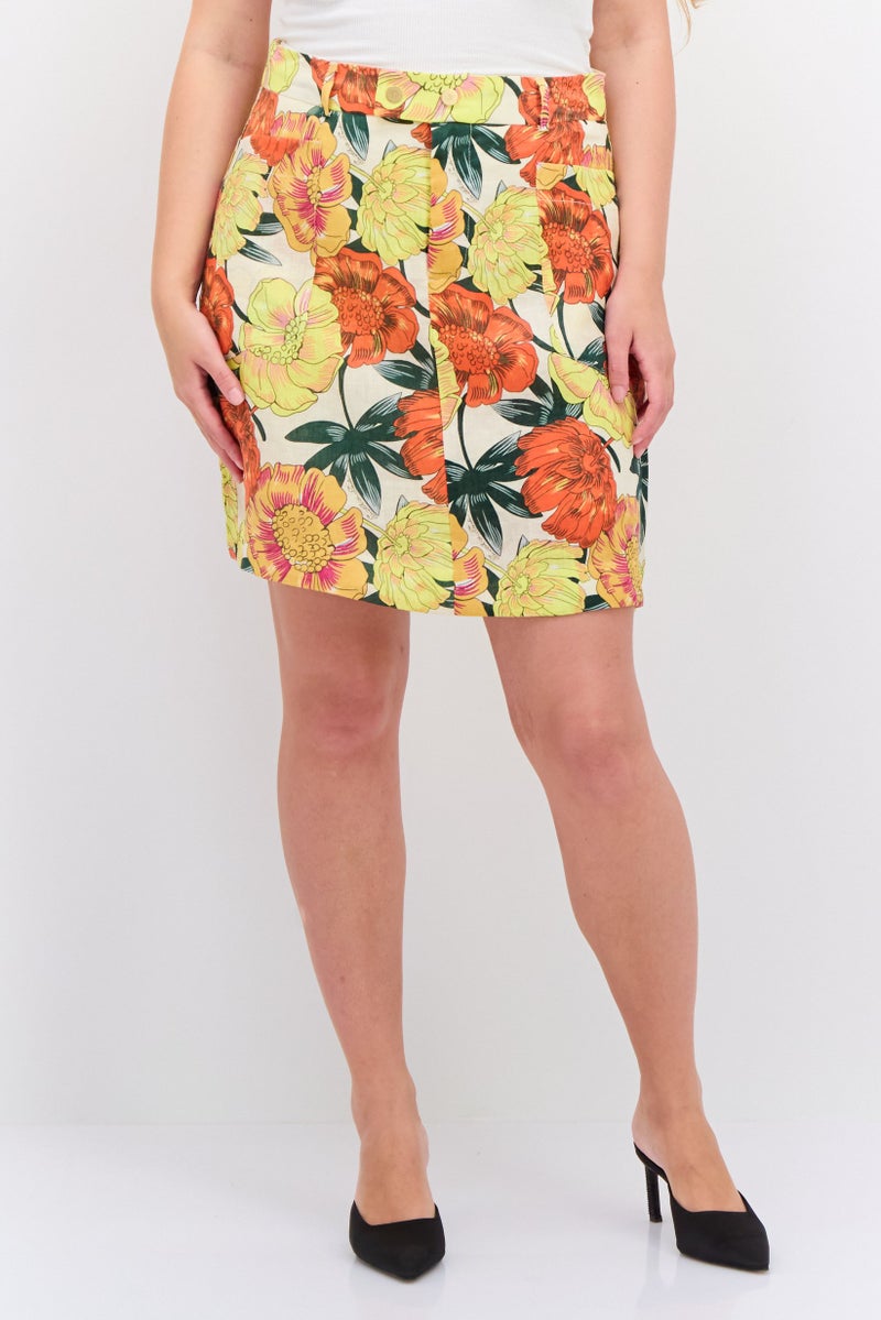 Scotch & Soda Women Floral Print Mini Skirt, Multicolor - Image 1