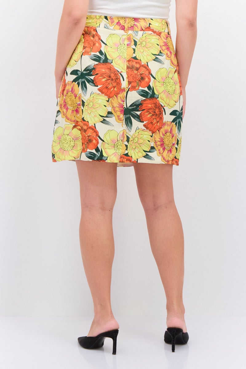 Scotch & Soda Women Floral Print Mini Skirt, Multicolor - Image 3