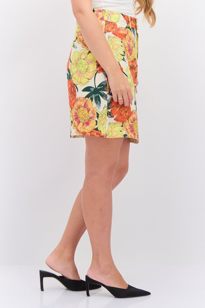 Scotch & Soda Women Floral Print Mini Skirt, Multicolor - Image 2