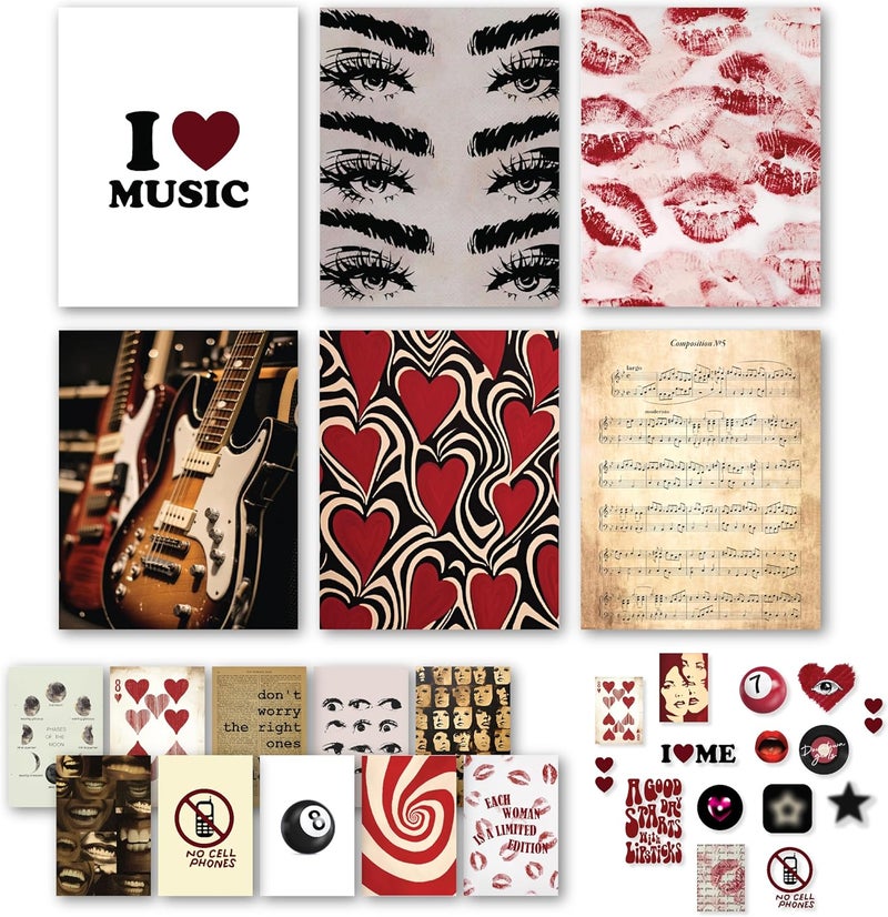 97 Decor Downtown Girl Room Decor - Downtown Girl Posters, Vintage Coquette Aesthetic Room Decor Y2k Poster, Retro Red Rockstar Pictures, Coquette Wall Art Prints for Dorm (8x10 UNFRAMED) - Image 1