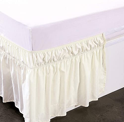 YRM Bedding's Ivory Bed Skirt Wrap Around 600 Microfiber with Easy Fit with 15 Inch Tailored Drop Shrinkage and Fade Resistant with Microfiber 15 Bed Skirt Double Bed 48 x 72 - Image 3