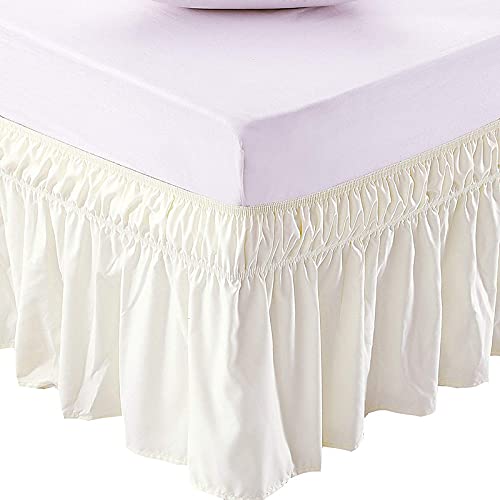 YRM Bedding's Ivory Bed Skirt Wrap Around 600 Microfiber with Easy Fit with 15 Inch Tailored Drop Shrinkage and Fade Resistant with Microfiber 15 Bed Skirt Double Bed 48 x 72 - Image 2