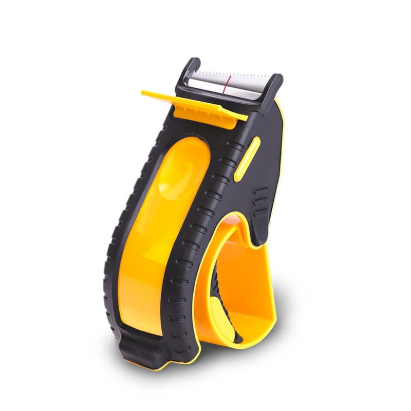 Heavy Duty Shipping Tape Dispenser: TENDO° Premium Line – Reusable, Replaceable, Eco-Friendly 2’’ Master Piece Dispenser for Pros with Patented 10° Sloped Chromium Blades - P-2200 (4th Gen.)_Yellow