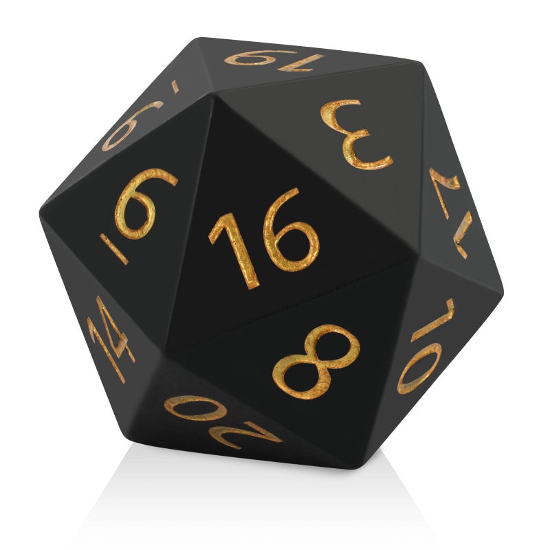 CSITORWWE 55mm Giant D20 Dice20 Sided Resin Dice with Velvet Pouch Titan Polyhedral Dice for TTRPG Tabletop GamingDungeon MastersRPG AdventuresBlack - Image 3