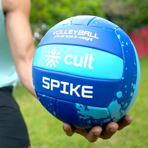 CULT Volleyball Spike Blue Size 4 Official Training & Match Volleyball for Indoor & Outdoor Play Durable PVC, Strong Grip, Soft Touch & Air Retention - Image 2