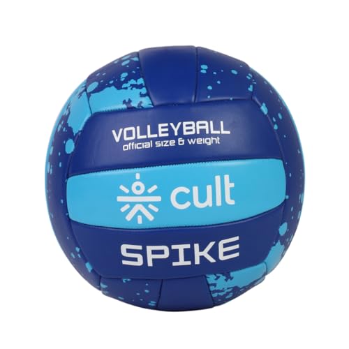 CULT Volleyball Spike Blue Size 4 Official Training & Match Volleyball for Indoor & Outdoor Play Durable PVC, Strong Grip, Soft Touch & Air Retention - Image 1