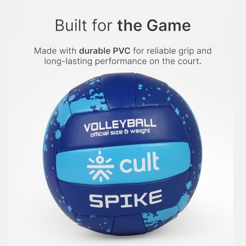 CULT Volleyball Spike Blue Size 4 Official Training & Match Volleyball for Indoor & Outdoor Play Durable PVC, Strong Grip, Soft Touch & Air Retention - Image 4