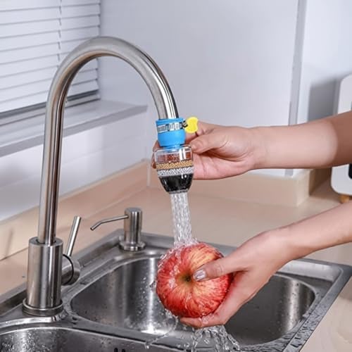 KBS Tap Water Purifier Filter Faucet 6 Layer Carbon Activated Dust Chlorine Remover Water Softener for Drinking Cartridge Alkaline Taps for Kitchen Sink Bathroom Wash Basin (Multicolor) - Image 2