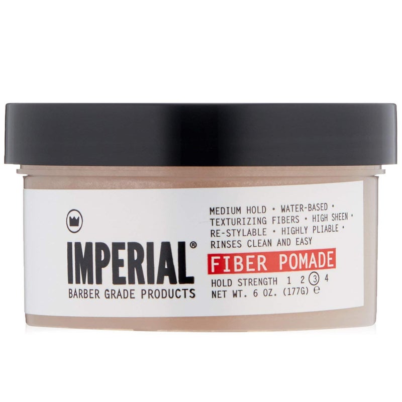Imperial Barber Fiber Pomade - Medium Hold Water-Based High Sheen Formula with Texturizing Fibers 6 oz for Men's Hair Styling - Image 1
