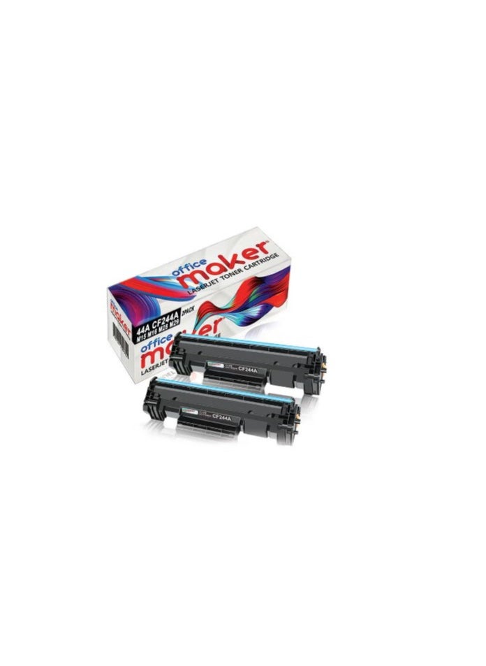 Office Maker 2-Pack 44A CF244A Laserjet Toner Cartridge for HP Printer Black  - Image 3